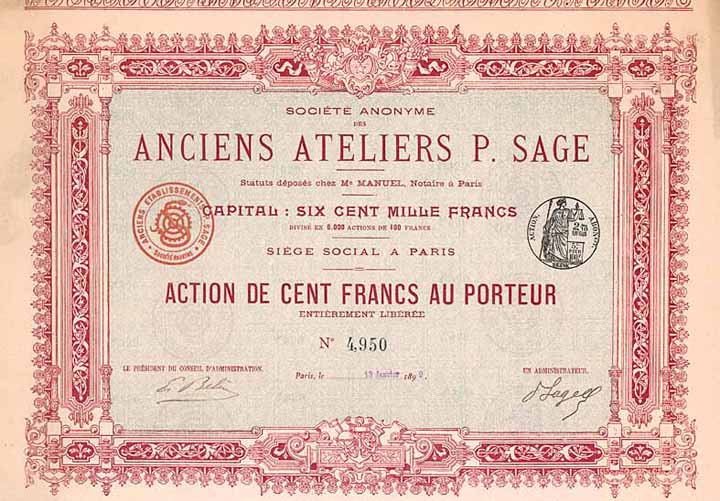 S.A. des Anciens Ateliers P. Sage