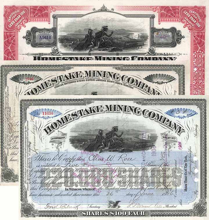 Homestake Mining Co. - Lot 3 Stücke