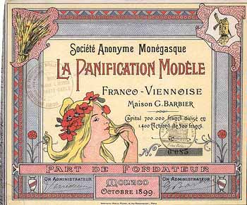 S.A. Monégasque La Panification Modèle Franco-Viennoise Maison G. Barbier