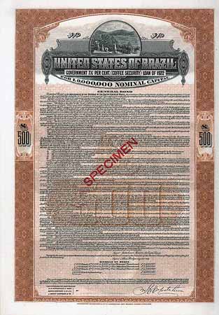 United States of Brazil Government 7,5 % (Coffee Security) Loan of 1922