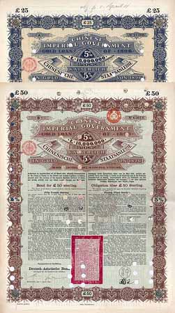 Chinese Imperial Government Gold Loan of 1896 (Kaiserlich Chinesische Staatsanleihe in Gold von 1896) (20 Stücke)
