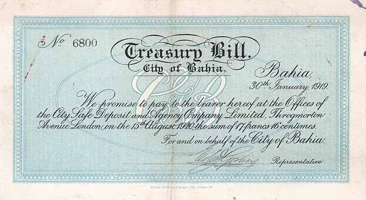 City of Bahia Treasury Bill