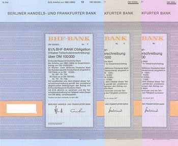 BHF-Bank Berliner Handels- und Frankfurter Bank (29 Stücke)