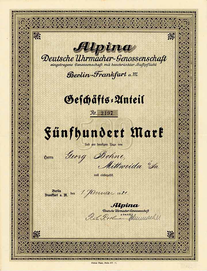Alpina Deutsche Uhrmacher-Genossenschaft eGmbH