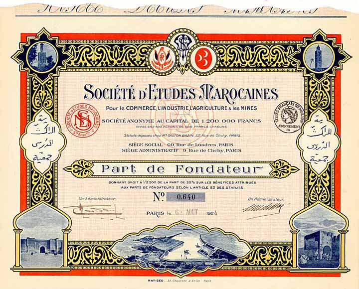 Soc. d'Etudes Marocaines pour le Commerce, l'Industrie, l'Agriculture & les Mines