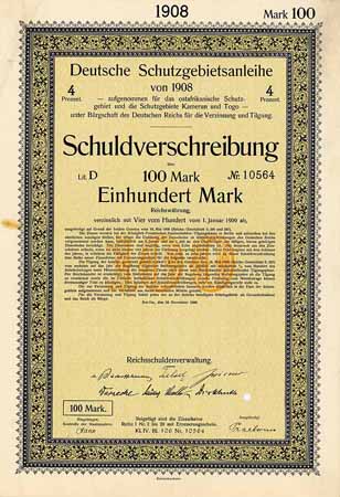 Deutsche Schutzgebietsanleihe von 1908 II