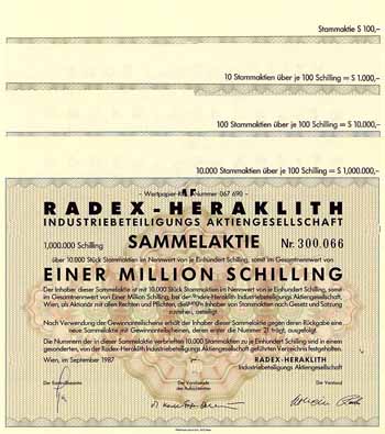 Radex-Heraklith Industriebeteiligungs AG (4 Stücke)
