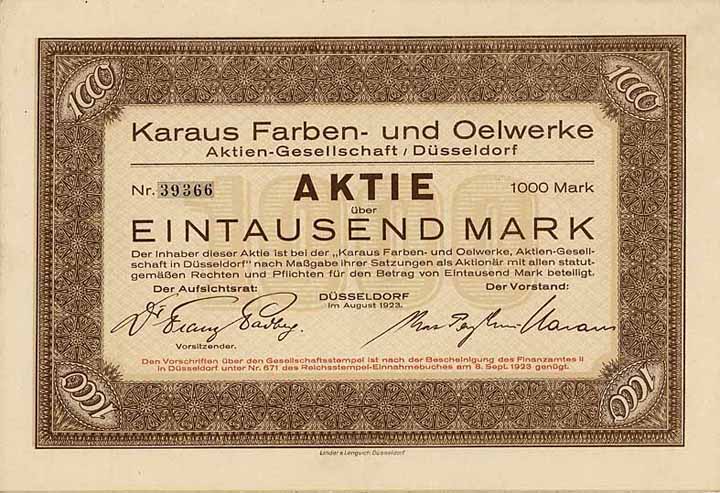 Karaus Farben- und Oelwerke AG