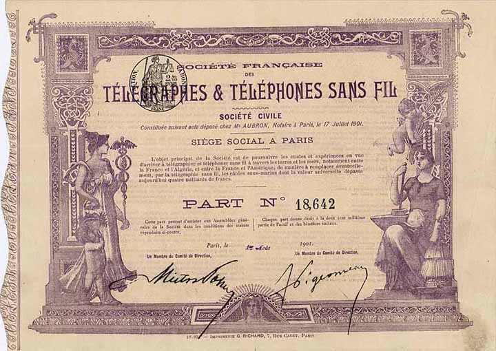 Société Francaise des Télégraphes & Téléphones Sans Fil (Procedes BRANLY-POPP) S.A.