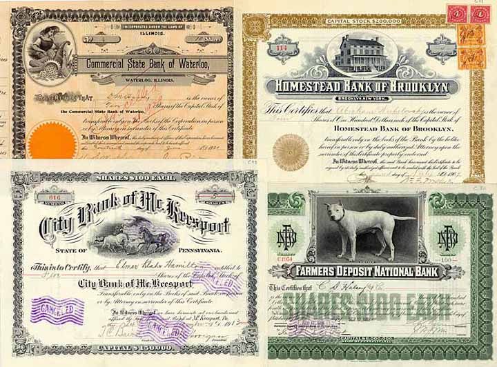 USA 1900-1940 - Banken-Konvolut (38 Stücke)