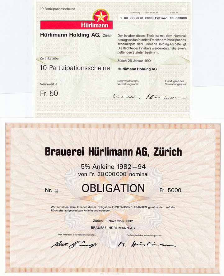 Brauerei Hürlimann (2 Stücke)