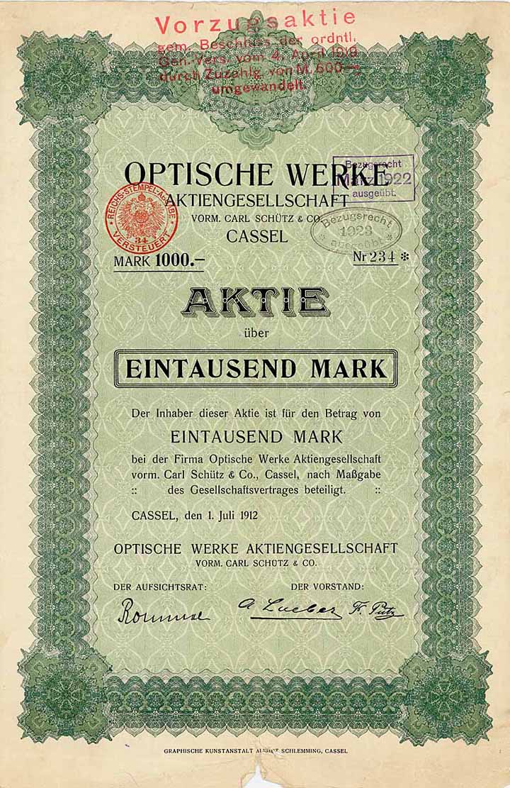 Optische Werke AG vorm. Carl Schütz & Co.