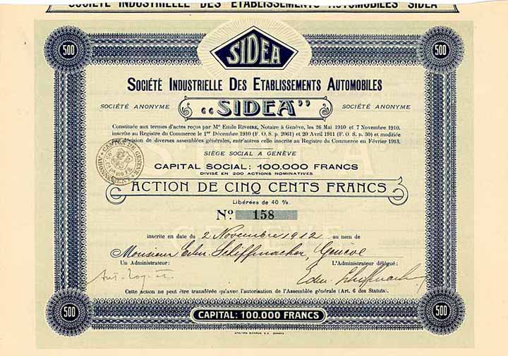 Soc. Industrielle des Etablissements Automobiles "SIDEA"