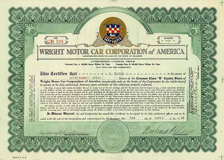 Wright Motor Car Corp. of America