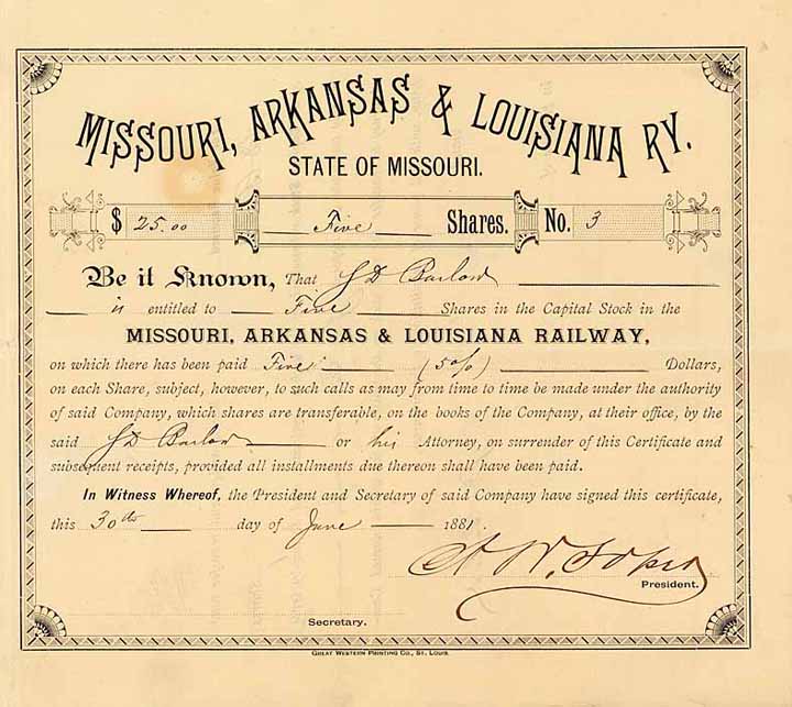 Missouri, Arkansas & Lousiana Railway