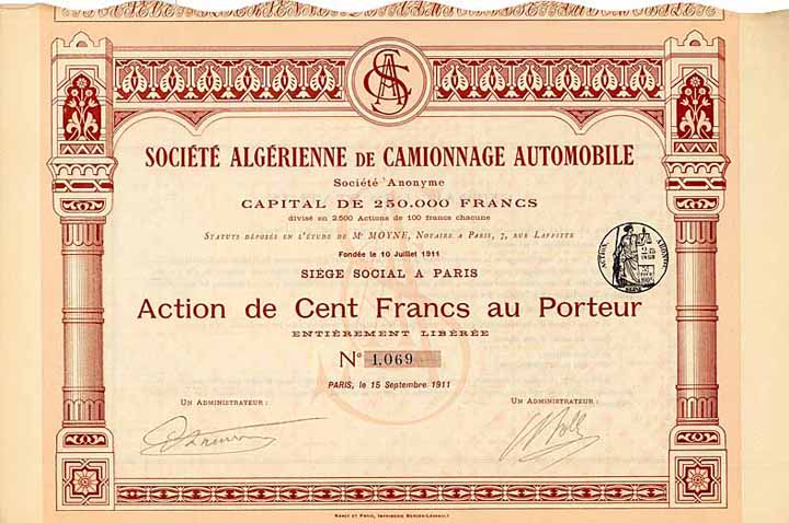 Soc. Algerienne de Camionnage Automobile