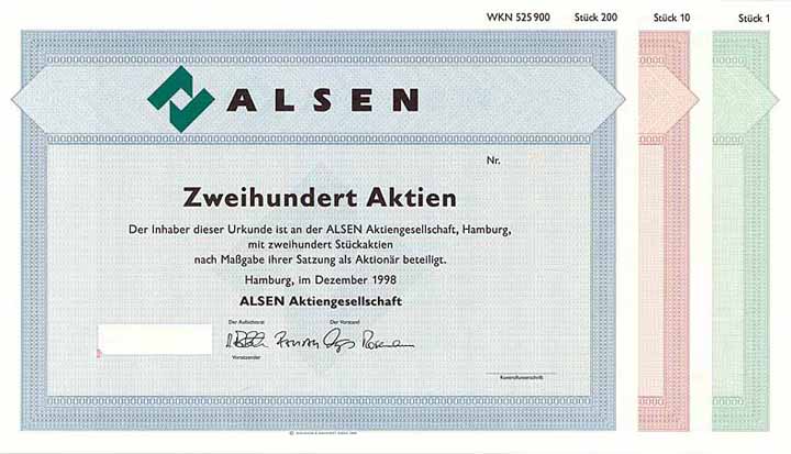 Alsen AG (3 Stücke)