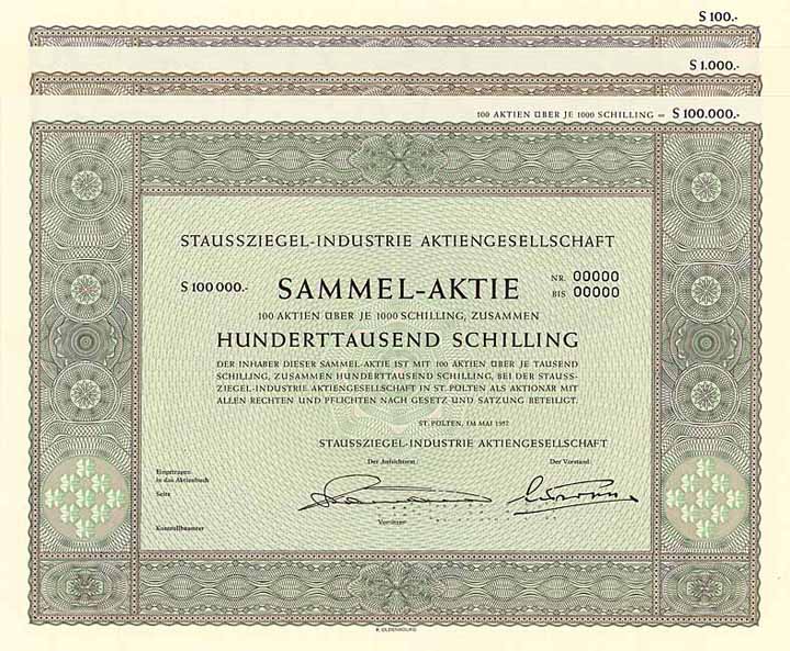 Staussziegel-Industrie AG (3 Stücke)