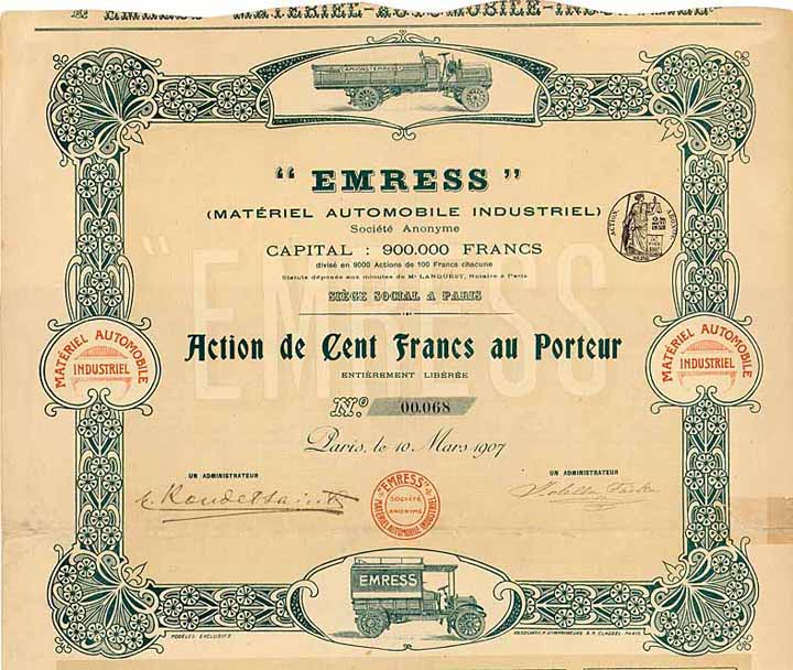 „EMRESS“ (Matériel Automobile Industriel) S.A.