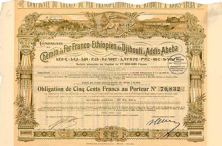 Cie. du Chemin de Fer Franco-Ethiopien de Djibouti à Addis-Abeba S.A.