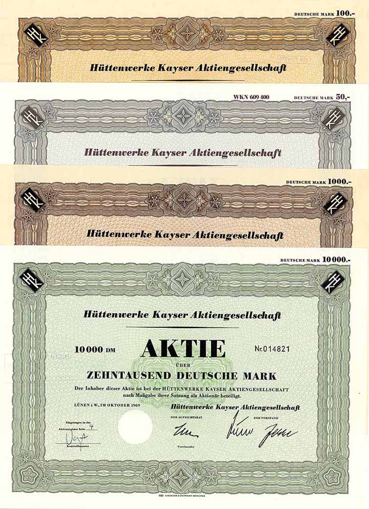Hüttenwerke Kayser AG (4 Stücke)