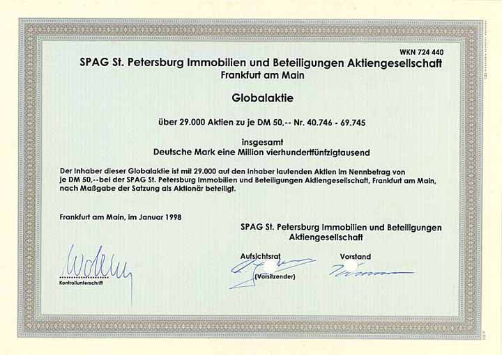 St. Petersburg Immobilien und Beteiligungen AG