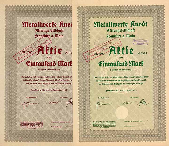 Metallwerke Knodt AG (3 Stücke)