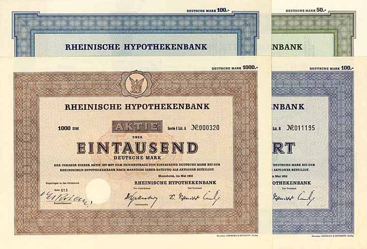 Rheinische Hypothekenbank (4 Stücke)