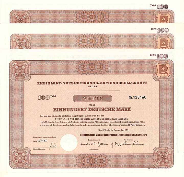 Rheinland Versicherungs-AG (3 Stücke)