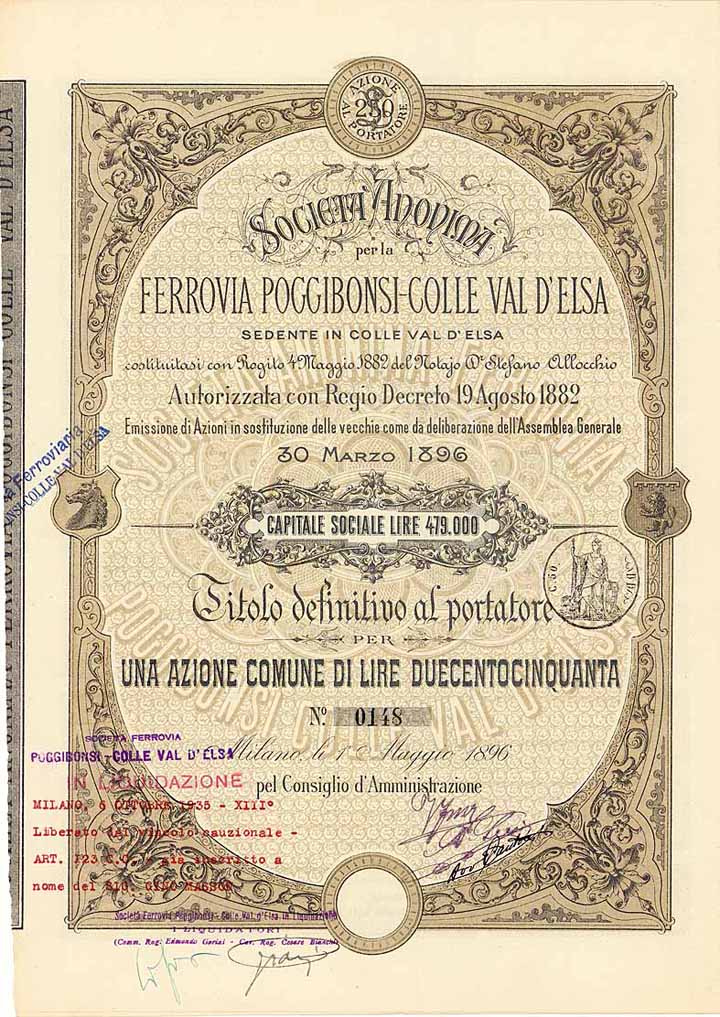 S.A. per la Ferrovia Poggibonsi-Colle Val d‘Elsa