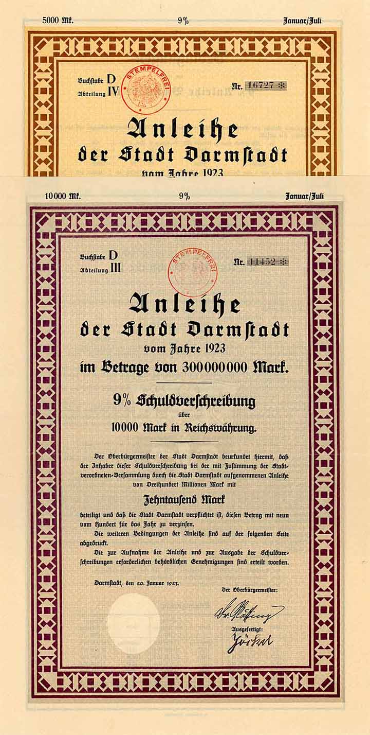 Stadt Darmstadt (2 Stücke)