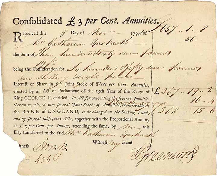 Englischer Staat - Consolidated £ 3 per Cent Annuities