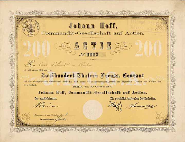 Johann Hoff Comm.-Ges. a.A.