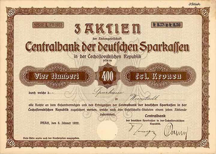Centralbank der deutschen Sparkassen in der Cechoslowakischen Republik