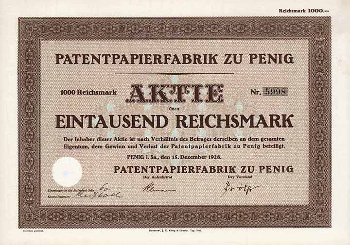 Patentpapierfabrik zu Penig