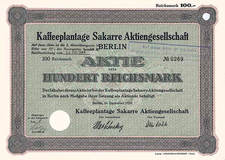 Kaffeeplantage Sakarre AG