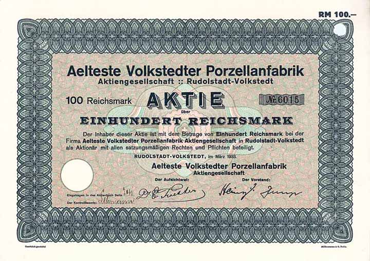 Aelteste Volkstedter Porzellanfabrik AG