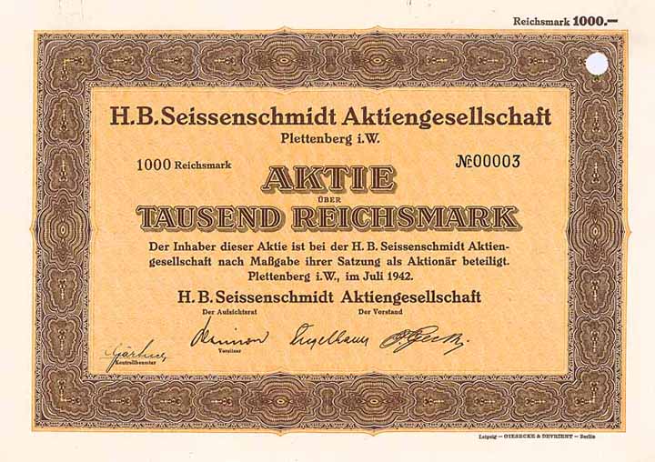 H. B. Seissenschmidt AG