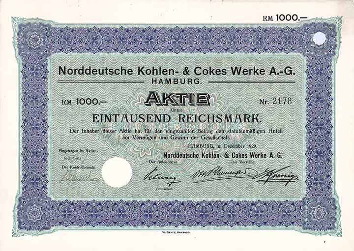 Norddeutsche Kohlen- & Cokes Werke AG