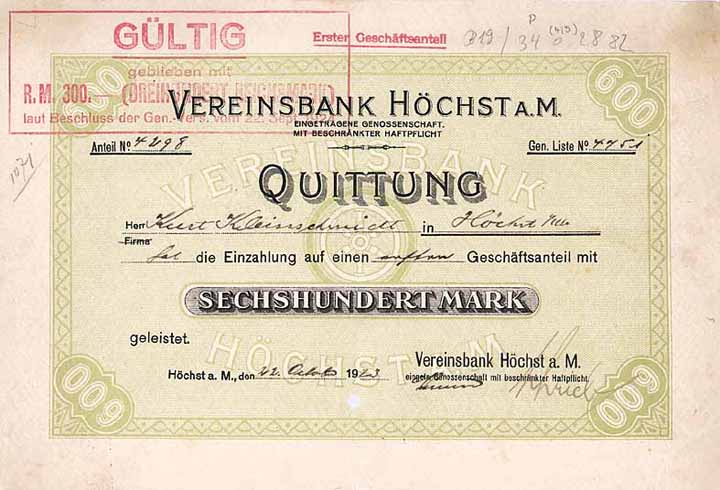 Vereinsbank Höchst a.M. eGmbH