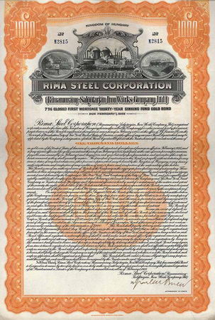 Rima Steel Corp. (Rimamurány-Salgó-Tarján Iron Works Co.)
