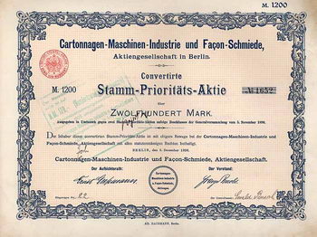 Cartonnagen-Maschinen-Industrie und Facon-Schmiede AG