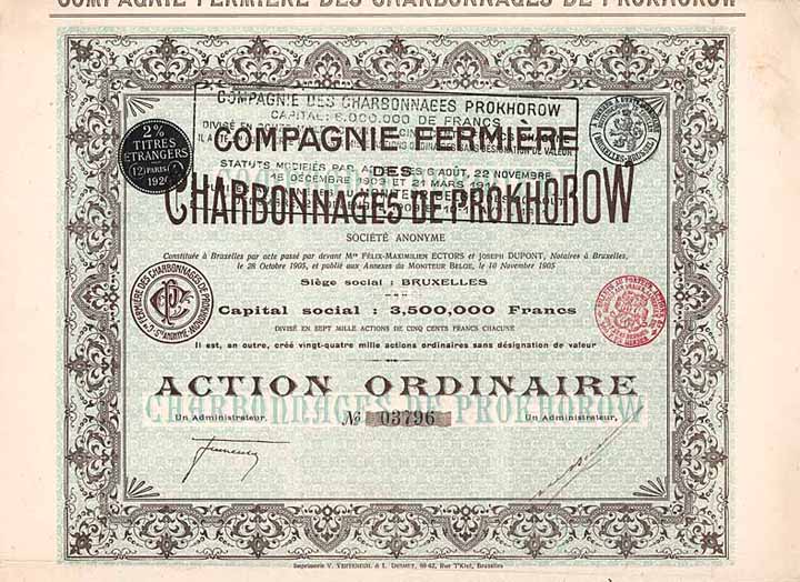 Cie. Fermière des Charbonnages de Prokhorow