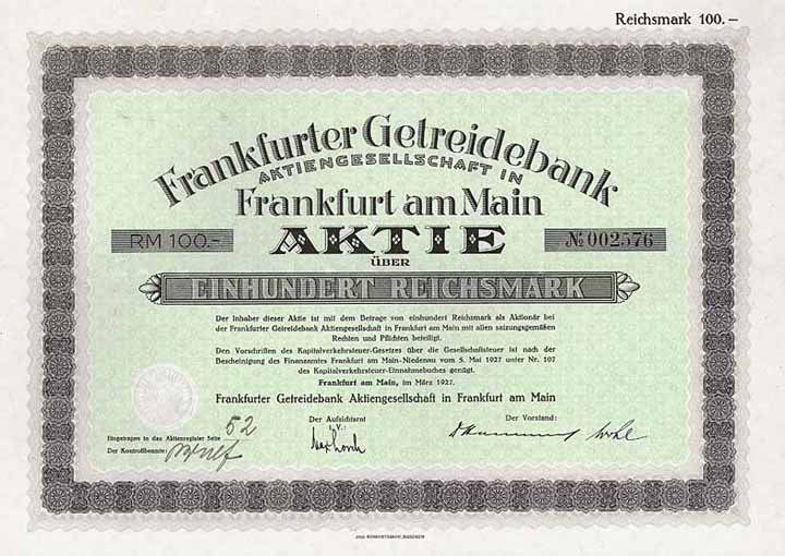 Frankfurter Getreidebank  AG