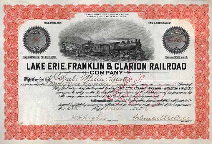 Lake Erie, Franklin & Clarion Railroad