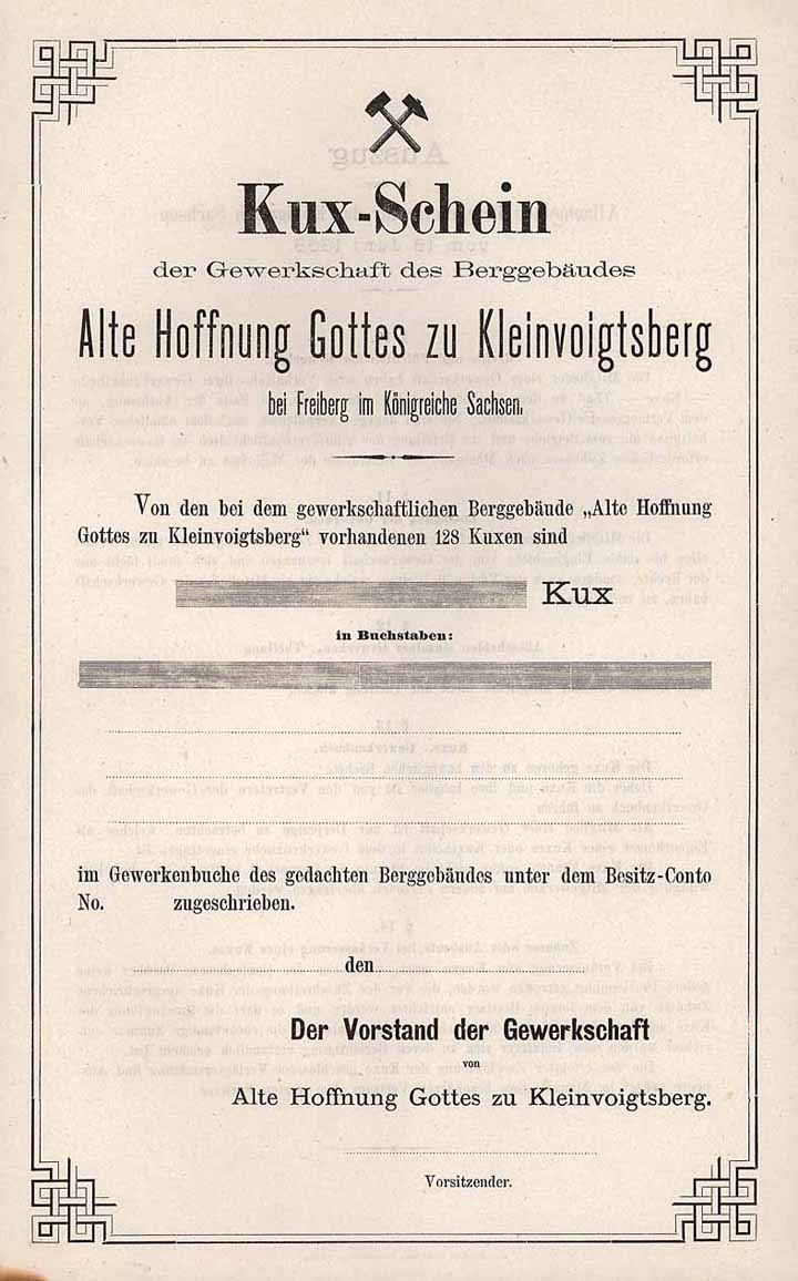 Gewerkschaft des Berggebäudes Alte Hoffnung Gottes zu Kleinvoigtsberg