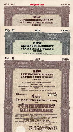 AG Sächsische Werke (5 Stücke)