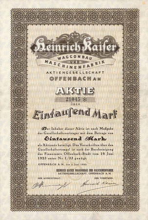 Heinrich Kaiser Waggonbau und Maschinenfabrik AG