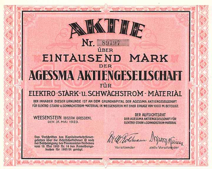 Agessma AG für Elektro-Stark- u. Schwachstrom-Material