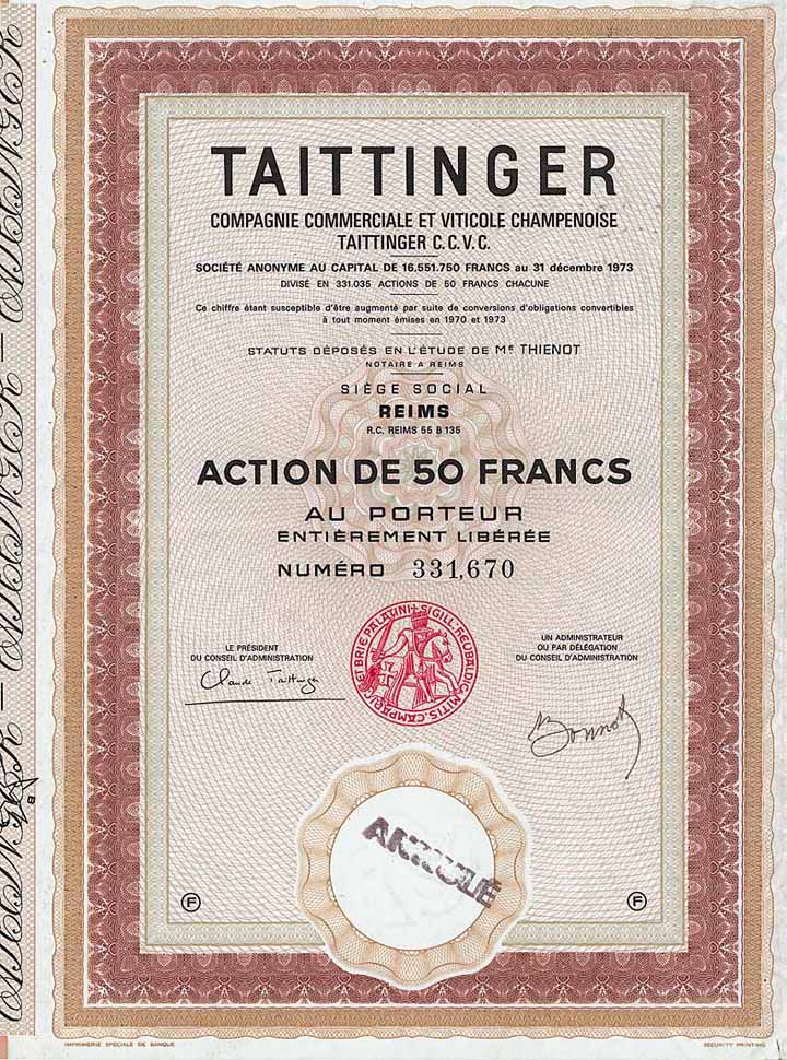 Cie. Commerciale et Viticole Champenoise Taittinger C.C.V.C. S.A.